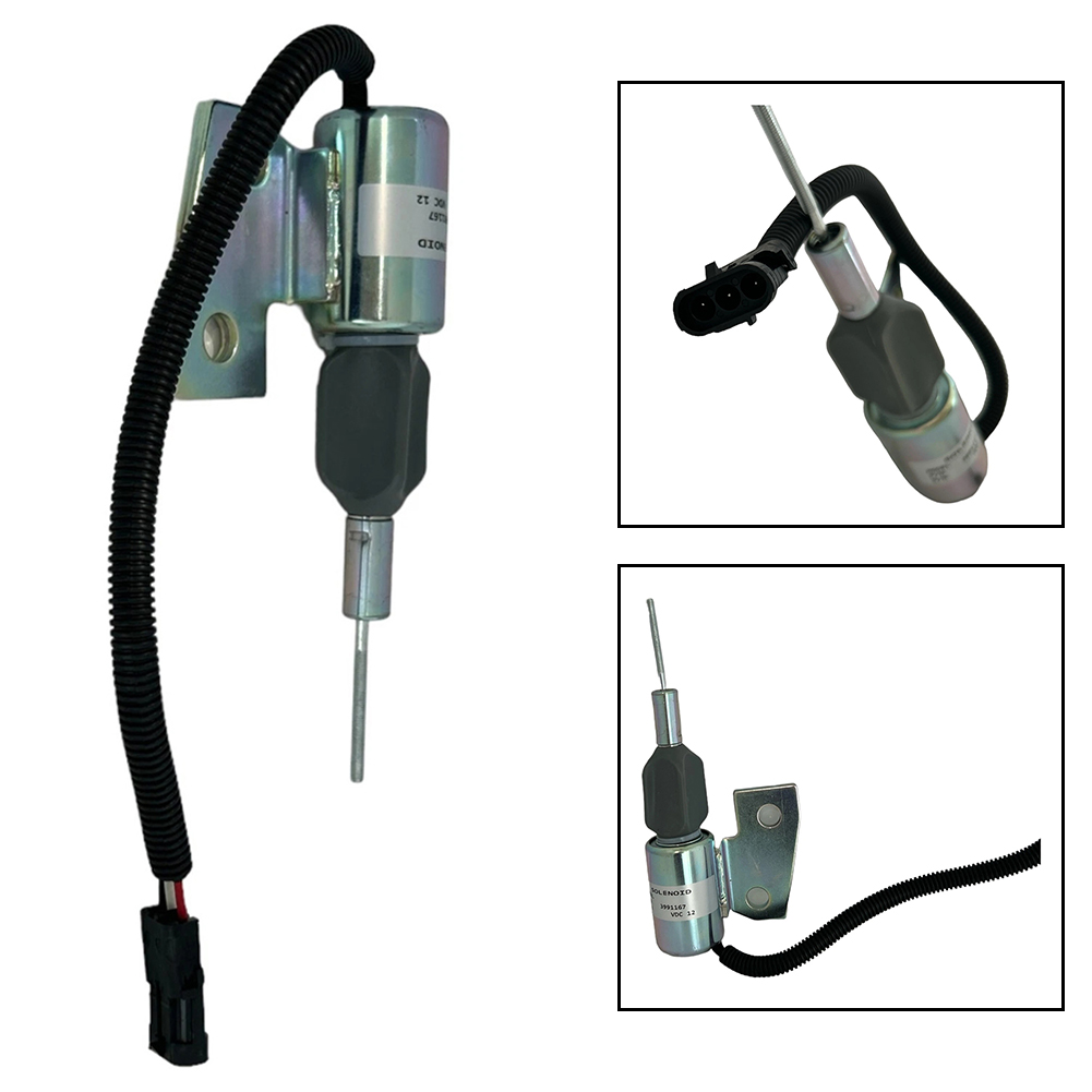 Heavy Equipment Hyundai - 12V Fuel Shutoff Solenoid Valve for