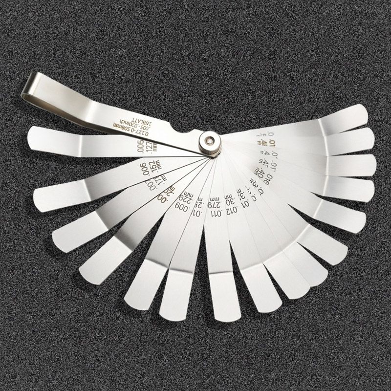 Heavy Equipment Spare Parts - Bent Feeler Gauge 16 Blades Metric